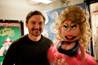 Backstage at the Broadway show "Ave Q."